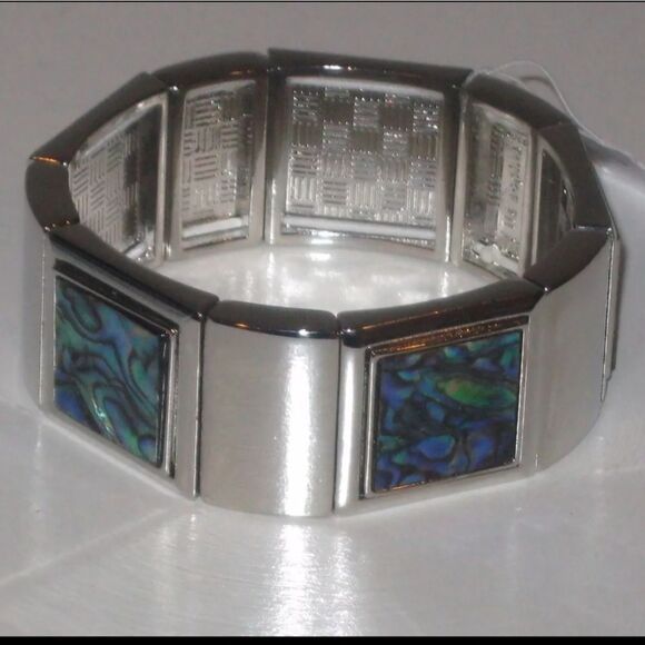 LIA SOPHIA PACIFIC BRACELET - GENUINE ABALONE GORGEOUS NWT 3" - Picture 5 of 11